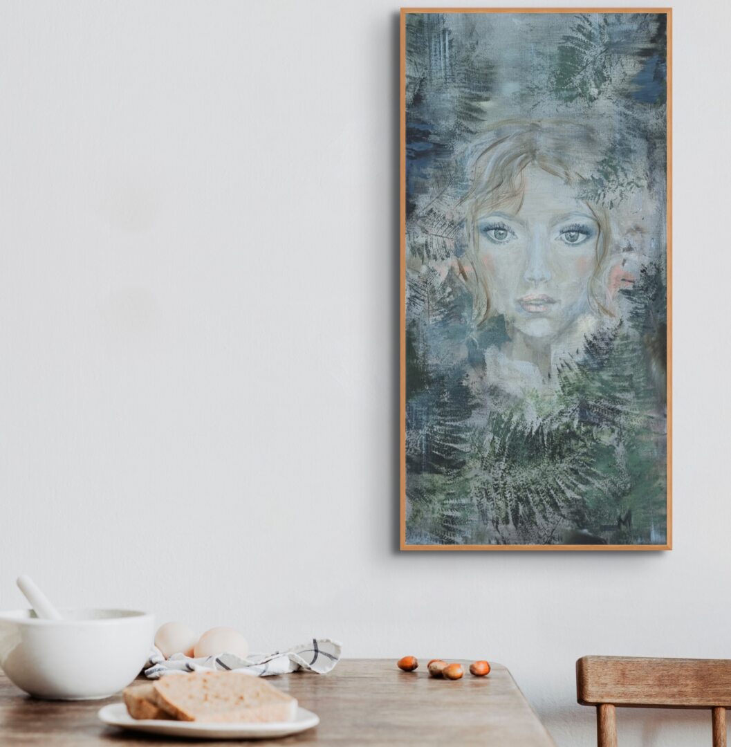 forest-fairy-Emily-portraits-acrylic -painting-singulart-maira-ribena-mystic-fern-woman-portraits